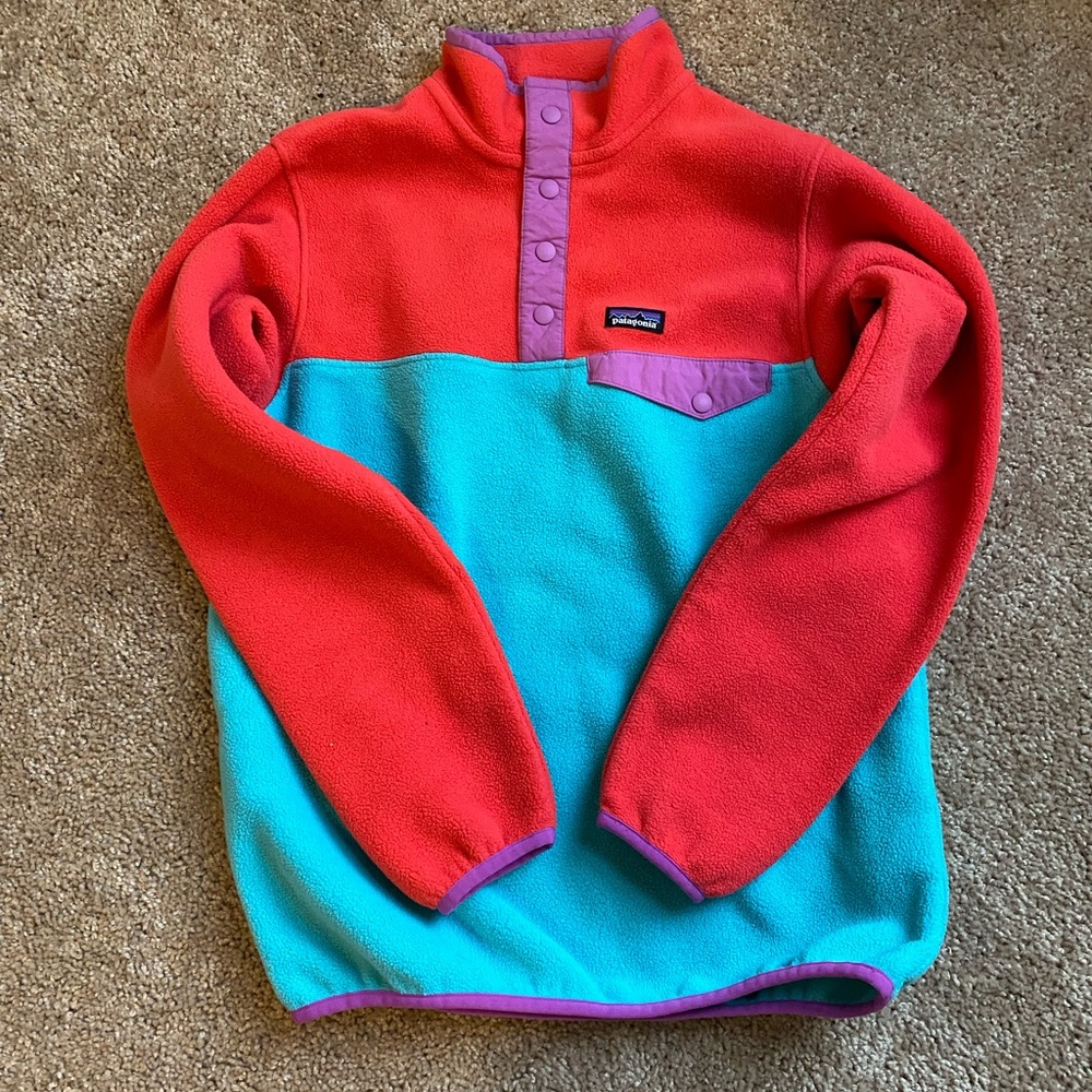 Patagonia Synchilla Fleece Sweater Quarter Button Up Youth 14yr XL//Women's S